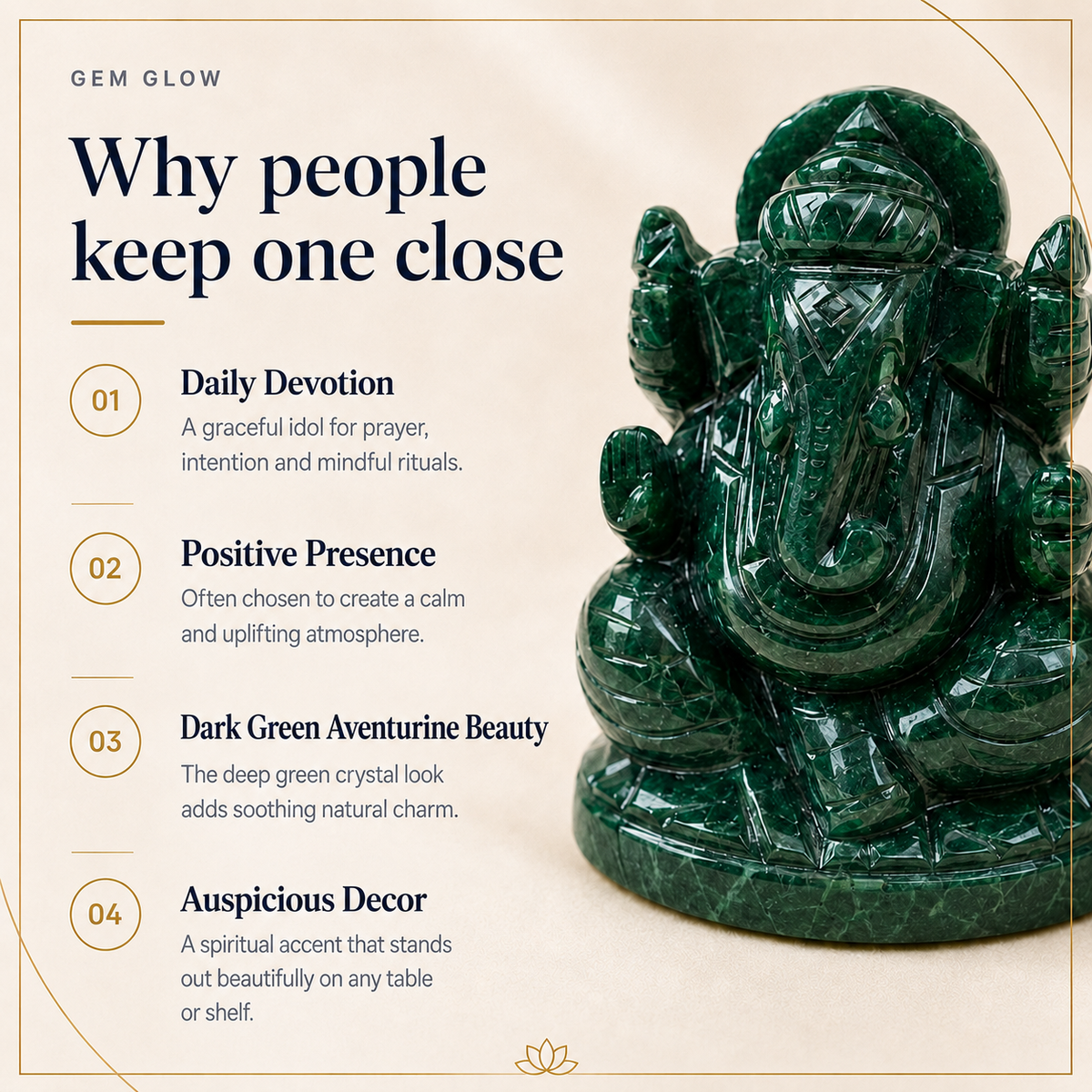 Dark Green Aventurine Ganesh Ji