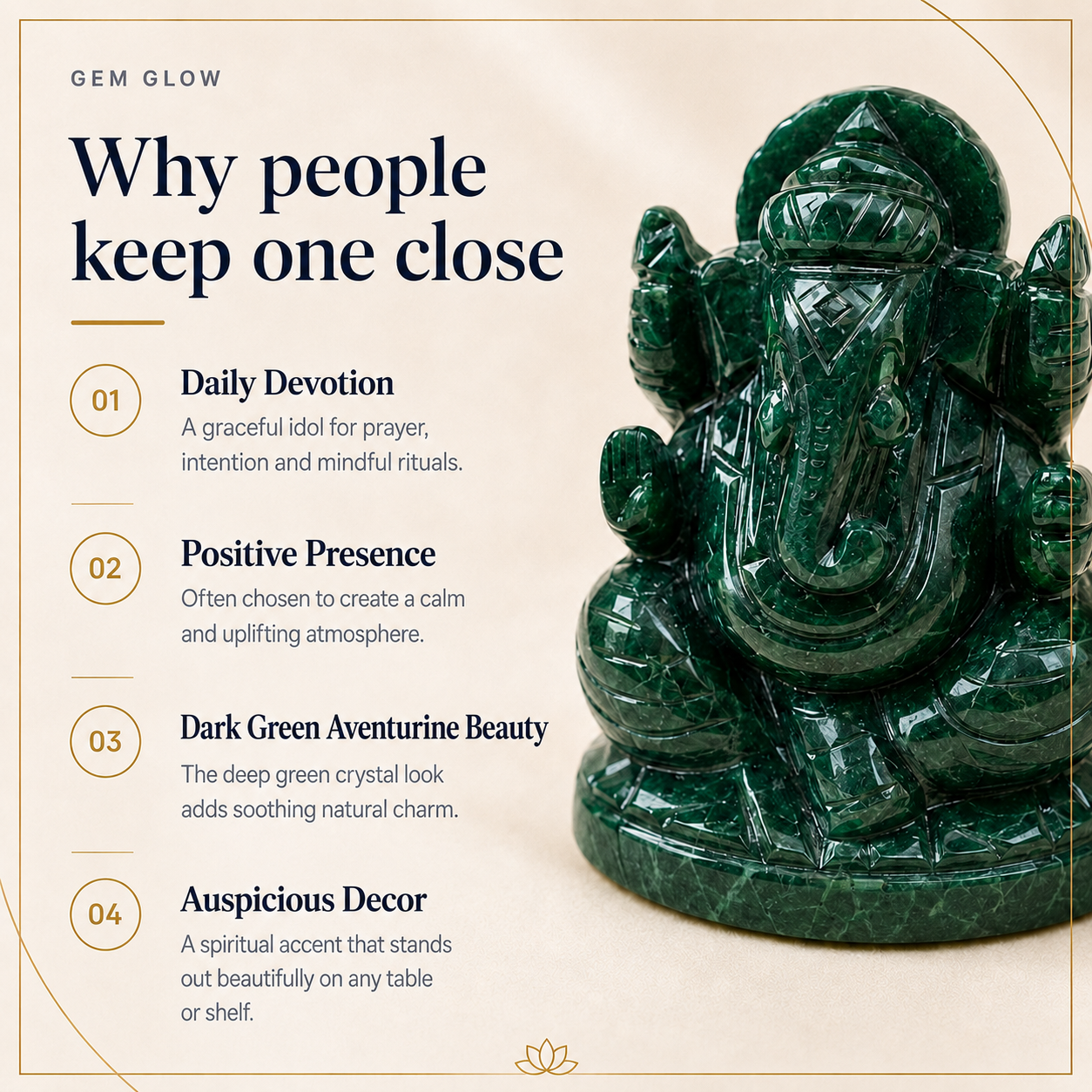 Dark Green Aventurine Ganesh Ji