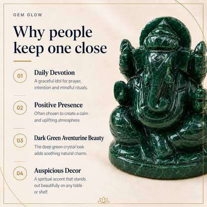 Dark Green Aventurine Ganesh Ji