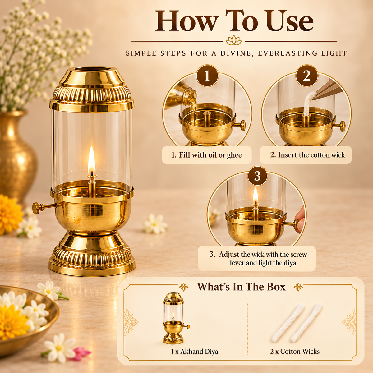 Brass Navratri Akhand Jyoti