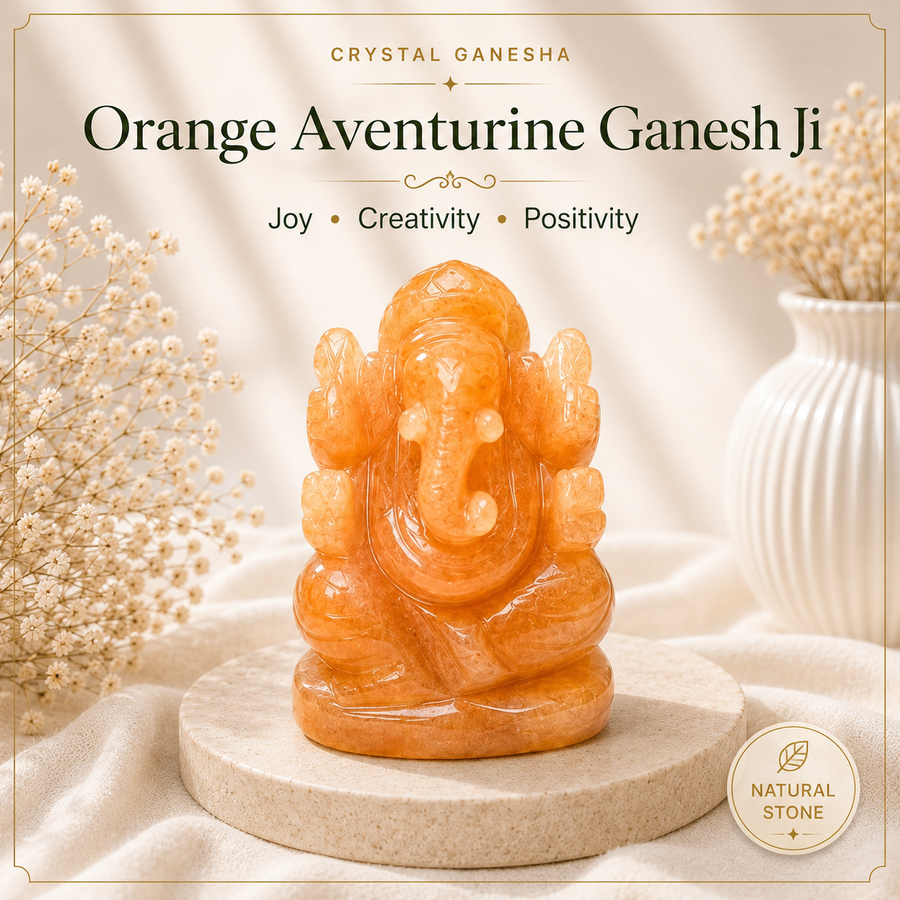 Orange Aventurine Ganesh Ji
