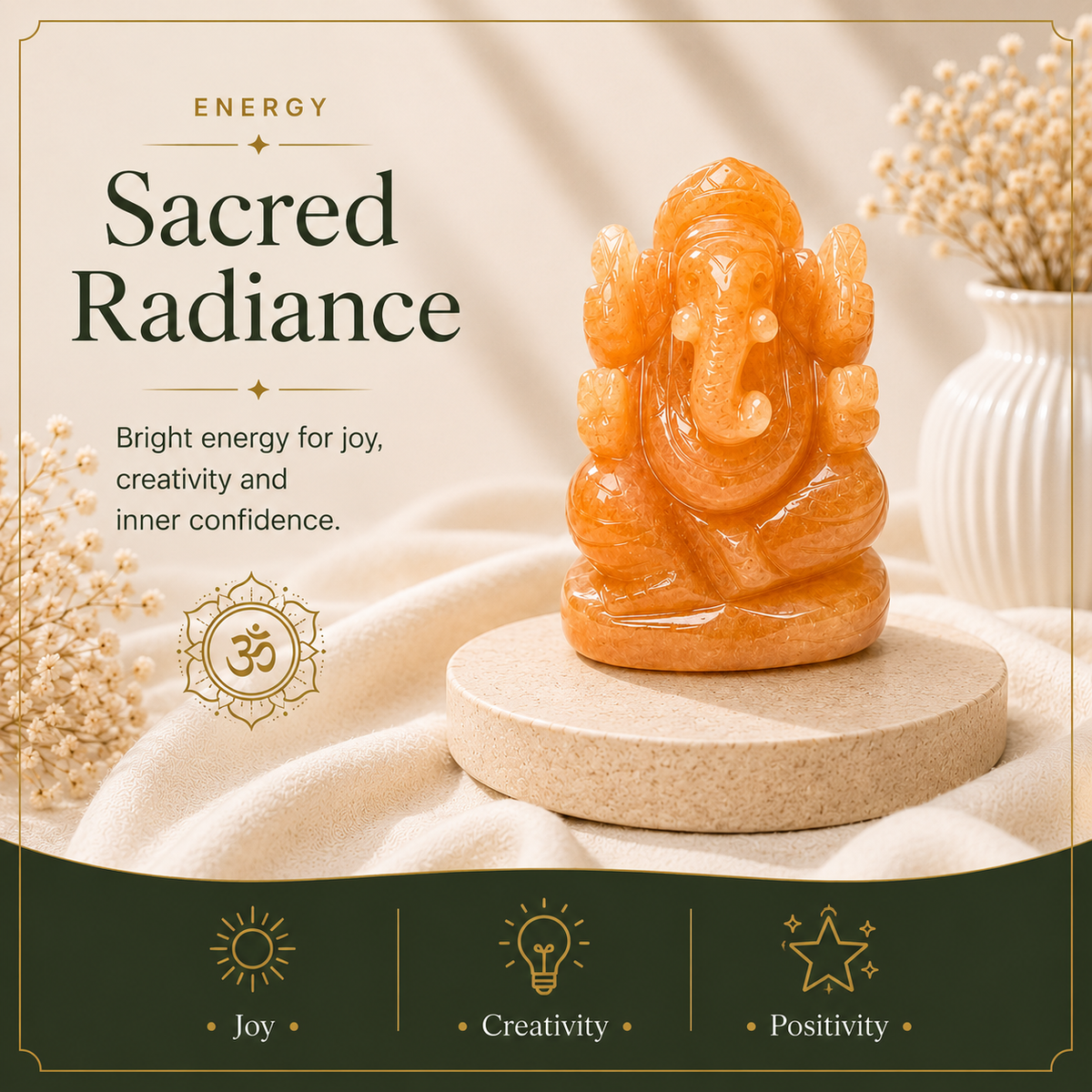 Orange Aventurine Ganesh Ji