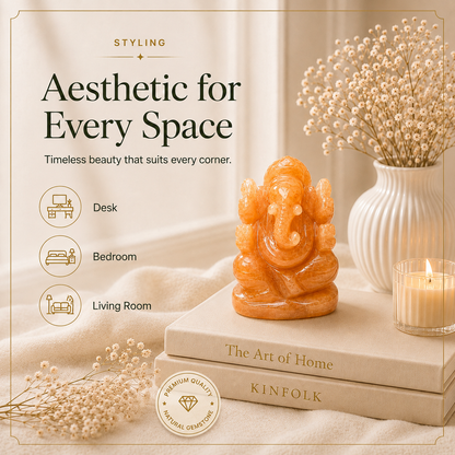 Orange Aventurine Ganesh Ji