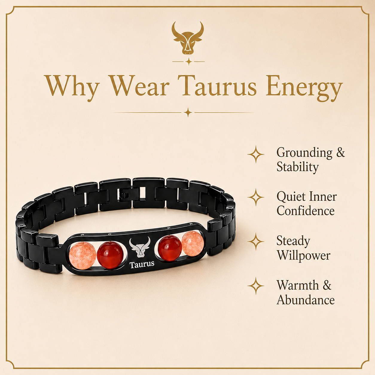 Taurus Zodiac Metal Bracelet