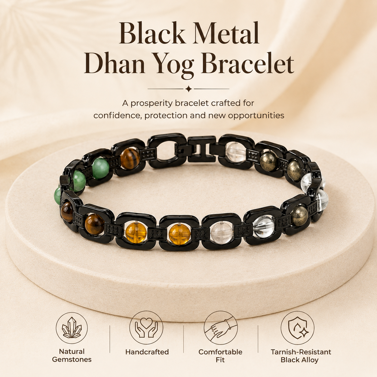 Dhanyog Bracelet Black