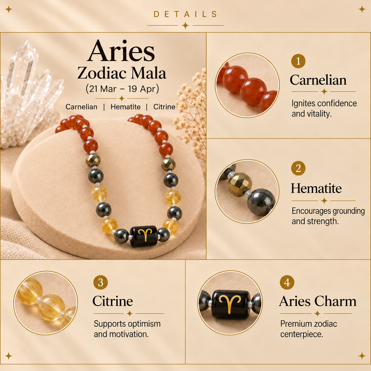 Buy Aries / Mesh Zodiac Mala