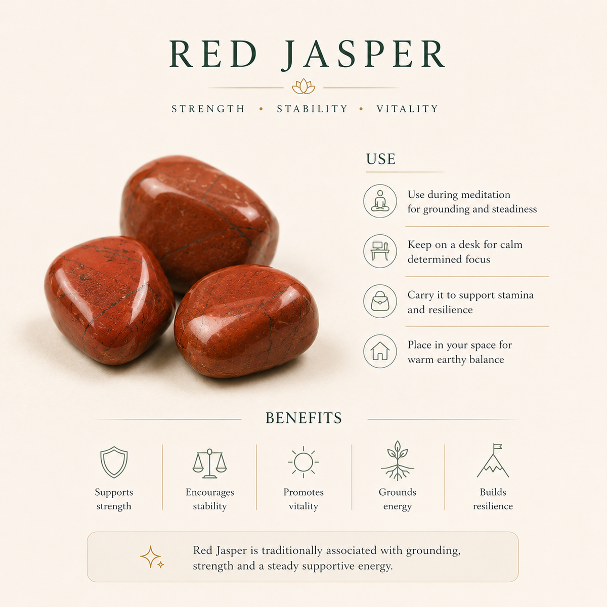 Red Jasper Crystal Tree for Strength, Stability & Positive Energy
