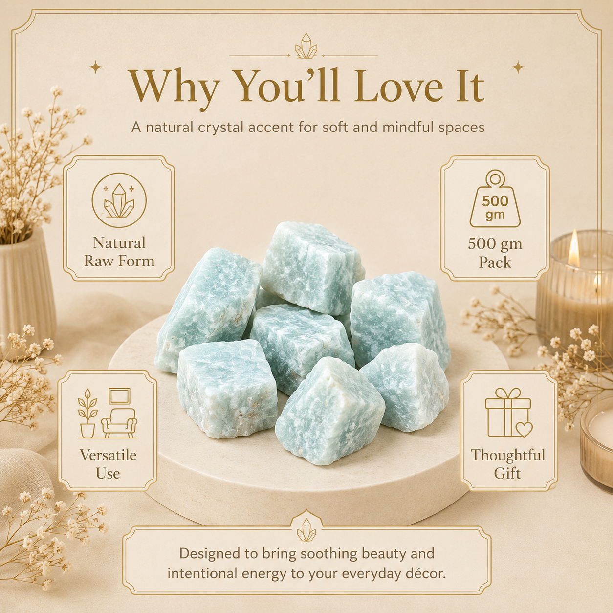 Amazonite Raw Crystals and Stones (500 Gram)