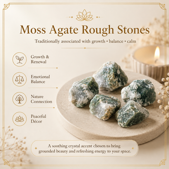 Moss Agate Raw Crystals and Stones (500 Gram)