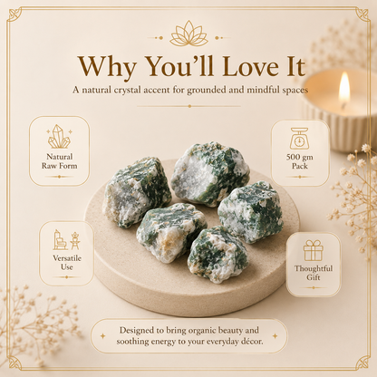 Moss Agate Raw Crystals and Stones (500 Gram)
