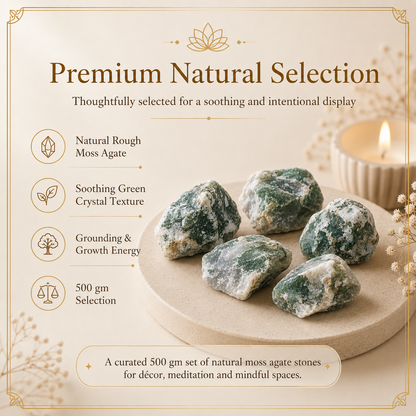 Moss Agate Raw Crystals and Stones (500 Gram)