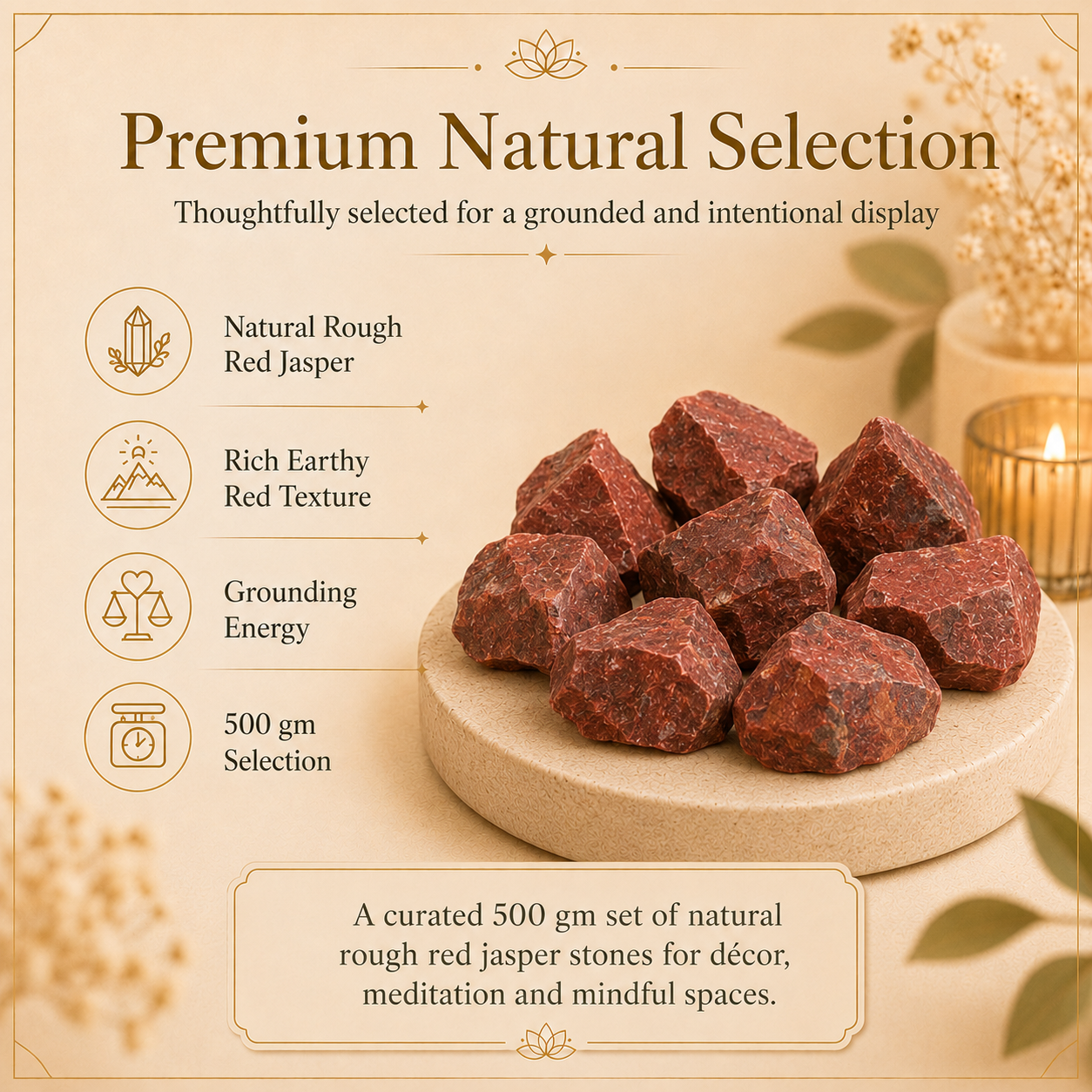 Red Jasper Raw Crystals and Stones (500 Gram)