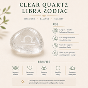 Clear Quartz Libra Zodiac Healing Crystal Bracelet