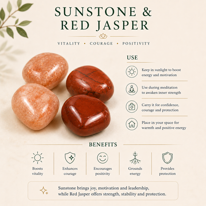 Taurus Zodiac Bracelet with Sunstone & Red Jasper