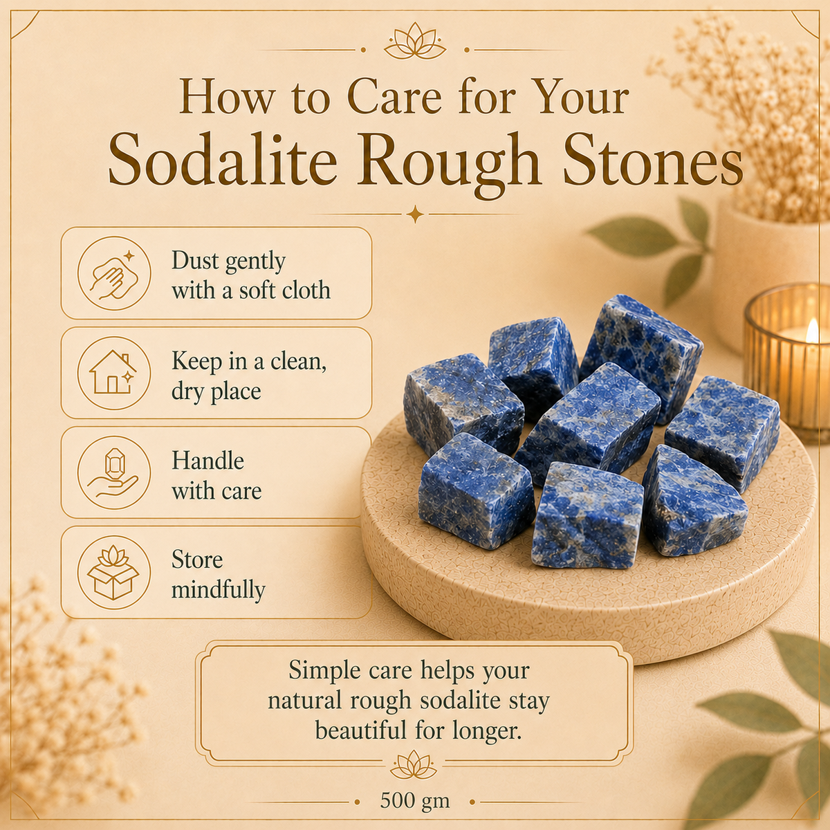 Sodalite Raw Crystals and Stones (500 Gram)