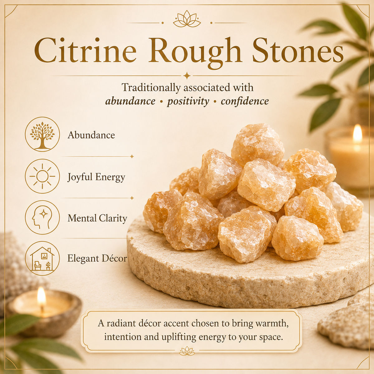 Citrine Raw Crystals Stones - Boost Positivity and Prosperity