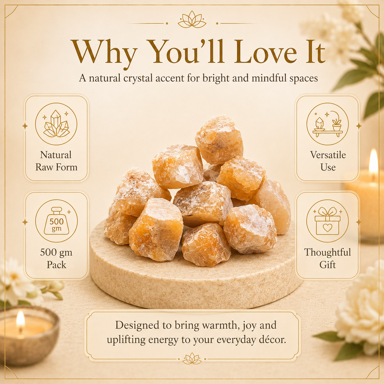 Citrine Raw Crystals Stones - Boost Positivity and Prosperity