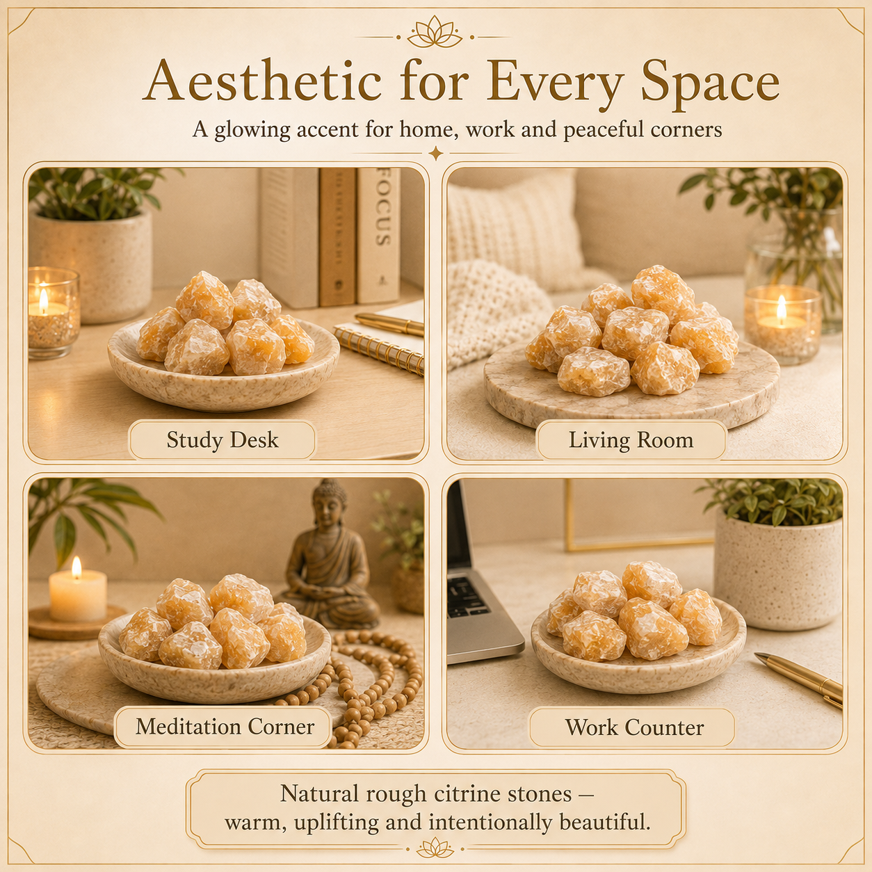 Citrine Raw Crystals Stones - Boost Positivity and Prosperity