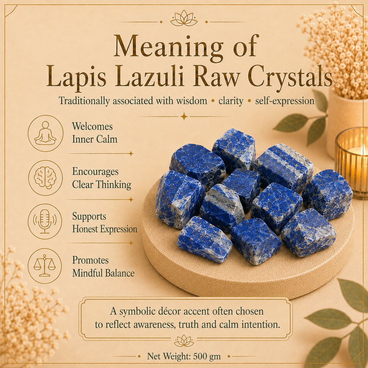 Lapis Lazuli Raw Crystals Stone - Natural Healing crystal stone