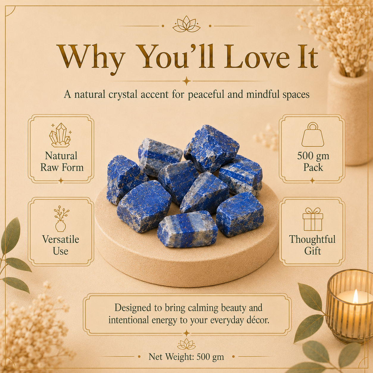 Lapis Lazuli Raw Crystals Stone - Natural Healing crystal stone