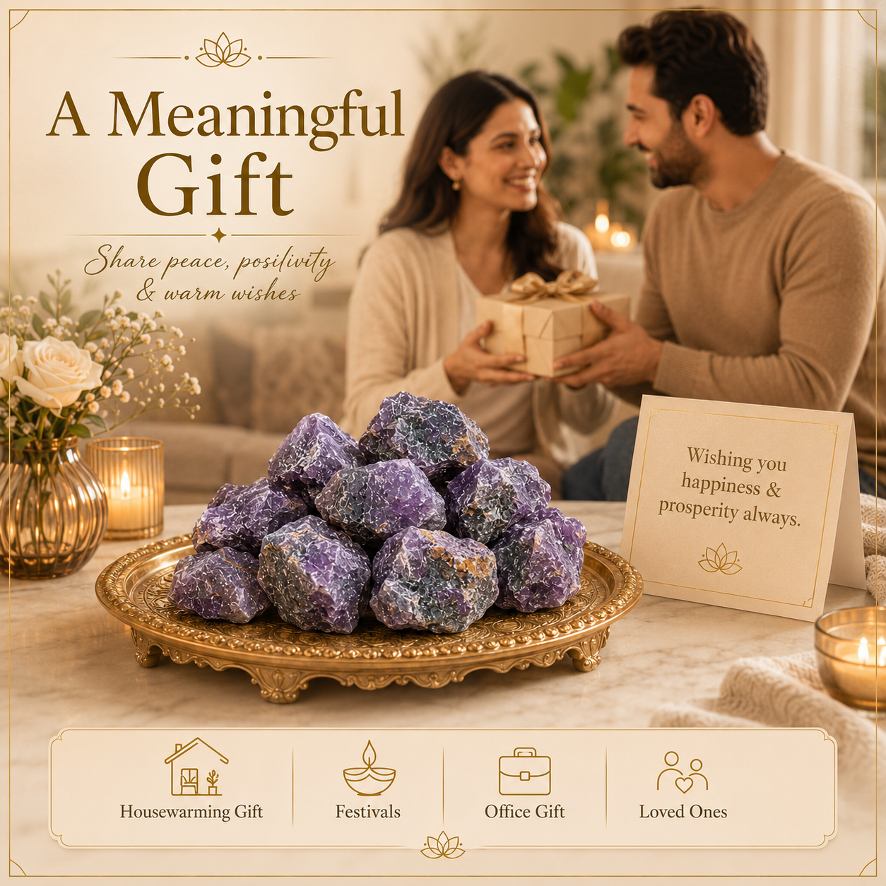 Raw Amethyst Crystal Stone for Home Decor | GemGlow