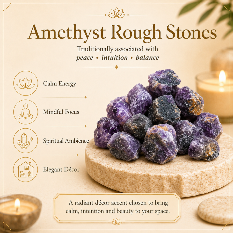 Raw Amethyst Crystal Stone for Home Decor | GemGlow