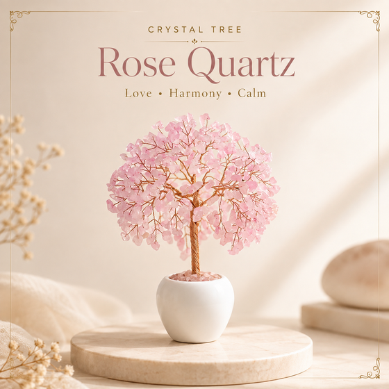 Rose Quartz Crysal Tree For your Good Luck