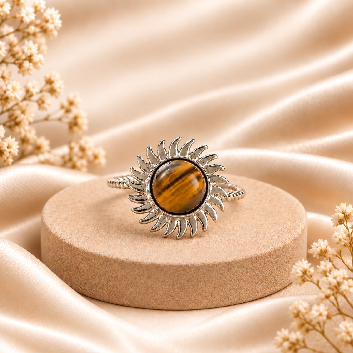 Tiger Eye Sun Ring