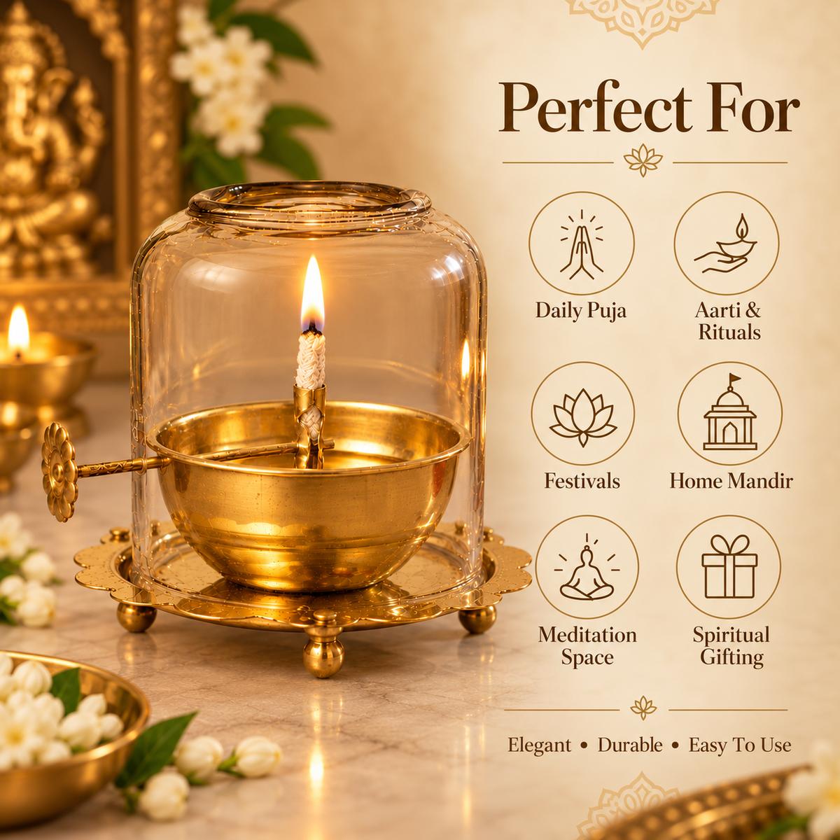 Brass Navratri Akhand Jyoti