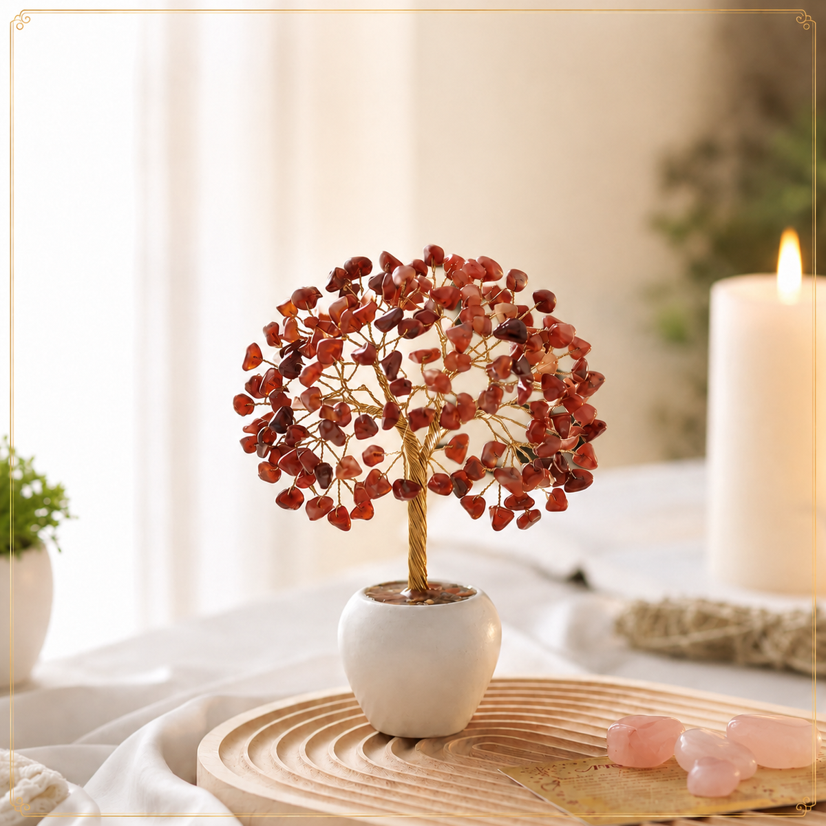 Red Jasper Crystal Pot Tree