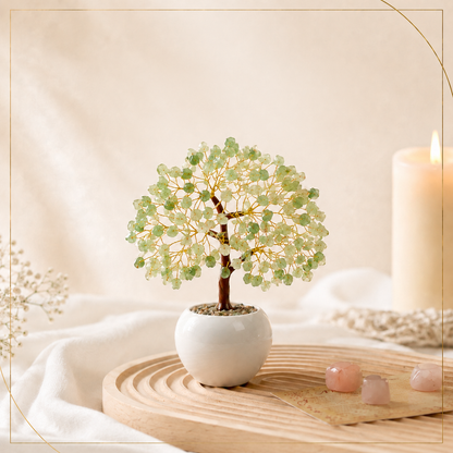 Green Jade Crystal Pot Tree