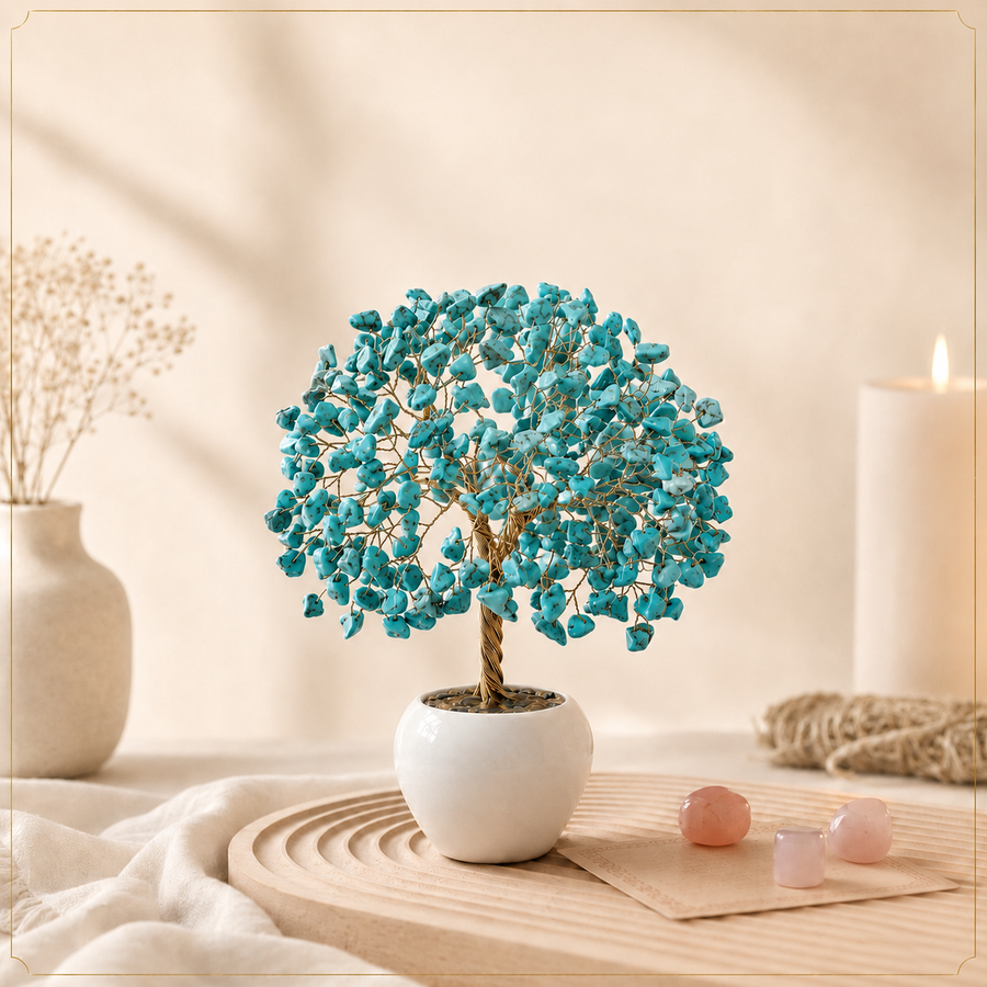 Turquoise Crystal Pot Tree