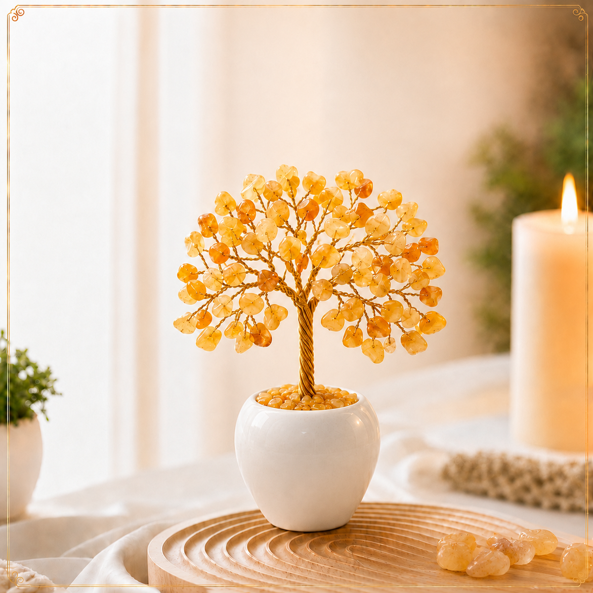 Citrine Crystal Tree – Handmade Gemstone Bonsai Tree for Home & Office Décor