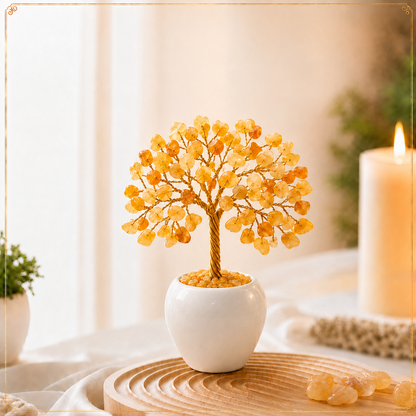 Citrine Crystal Tree – Handmade Gemstone Bonsai Tree for Home & Office Décor