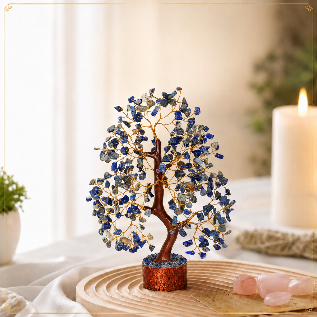 Buy Lapis Lazuli Crystal Tree with Golden Wire