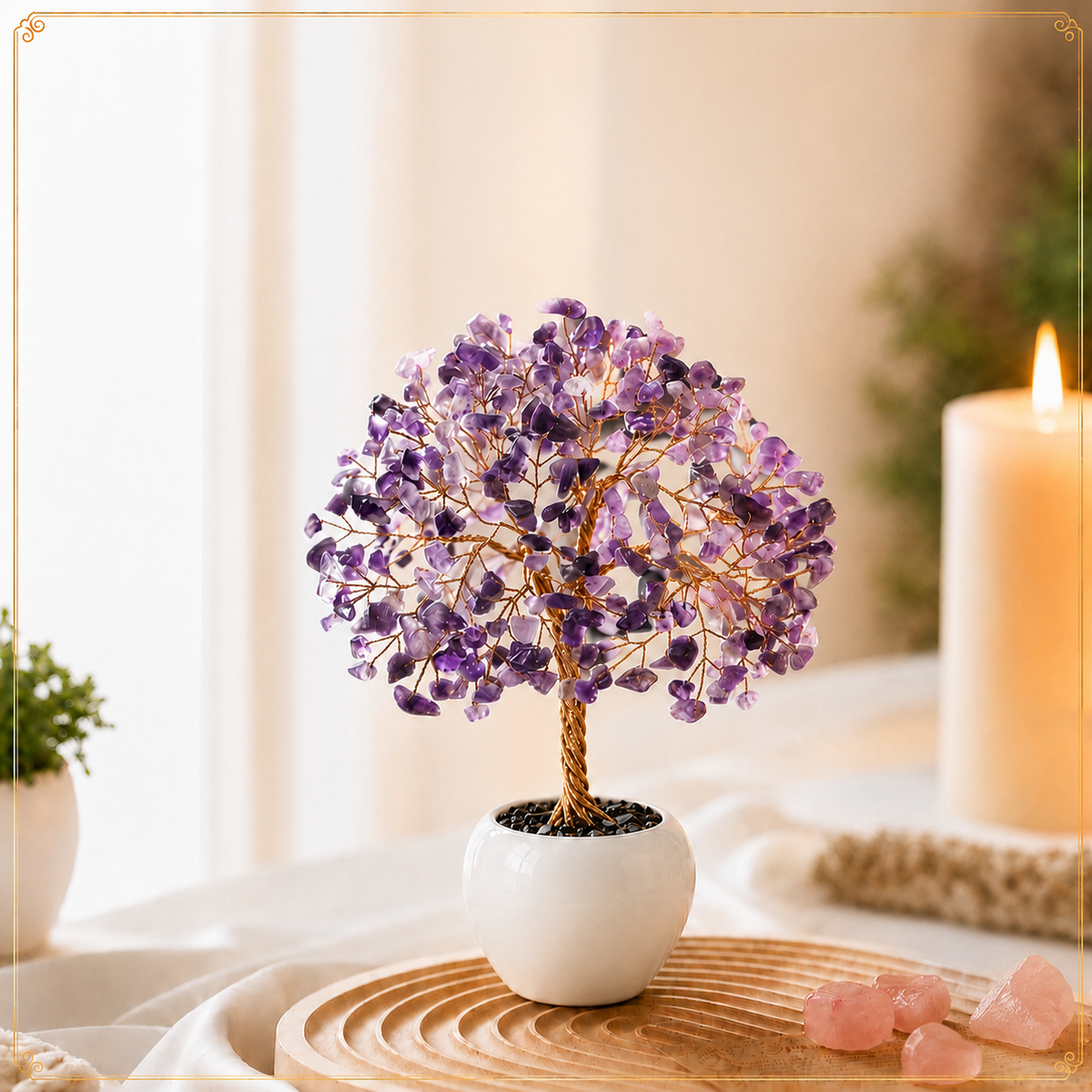 Amethyst Crystal Tree for Home, Office and Meditation