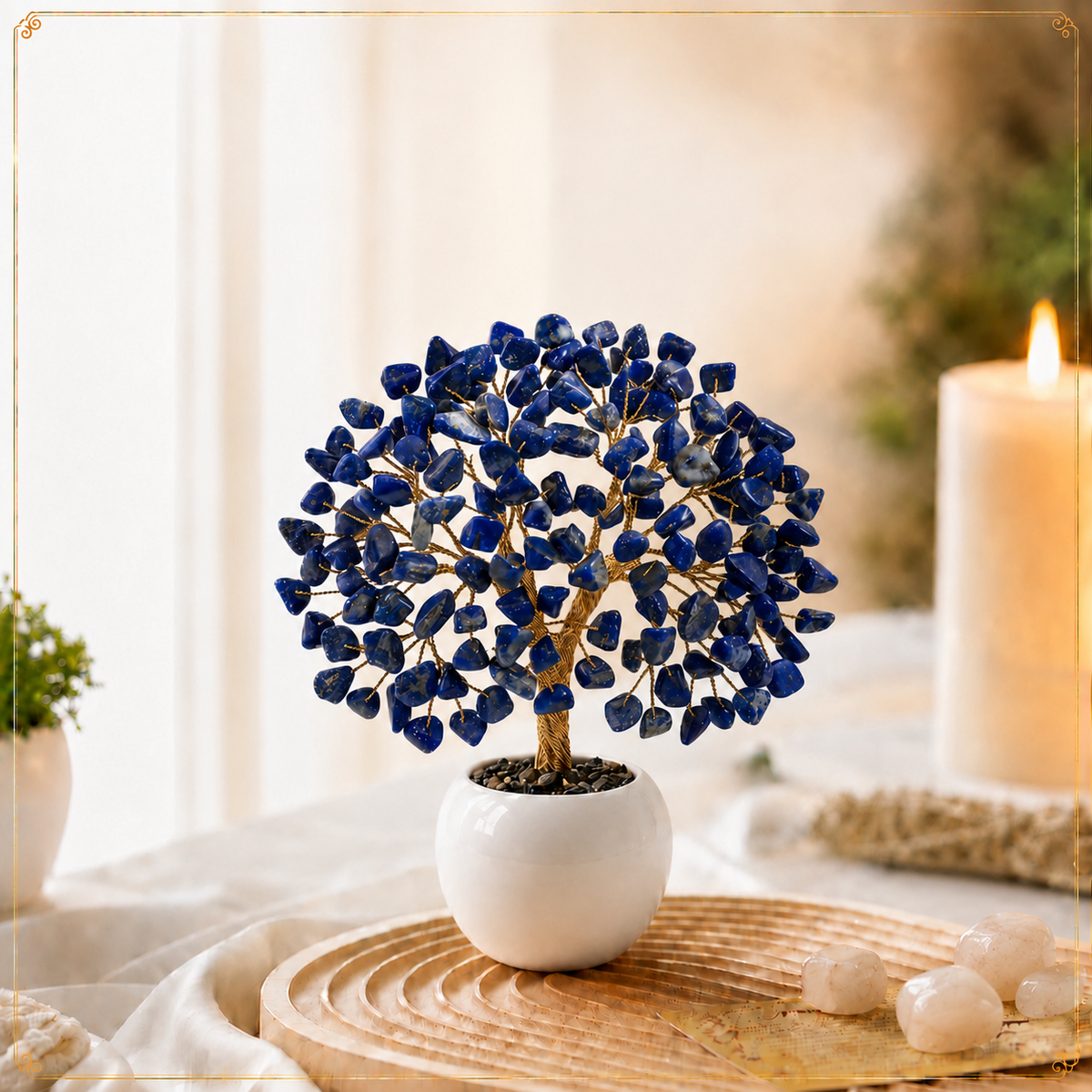 Lapis Lazuli Crystal Tree – Handmade Gemstone Bonsai Tree for Home & Office Decor