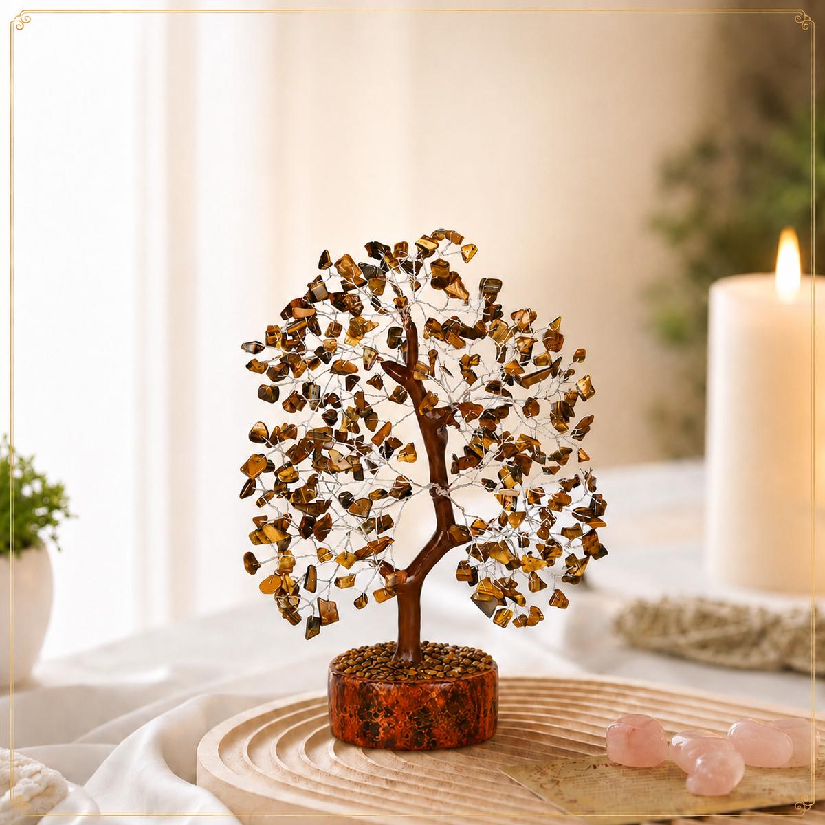 Buy Tiger’s Eye Crystal Wooden Tree