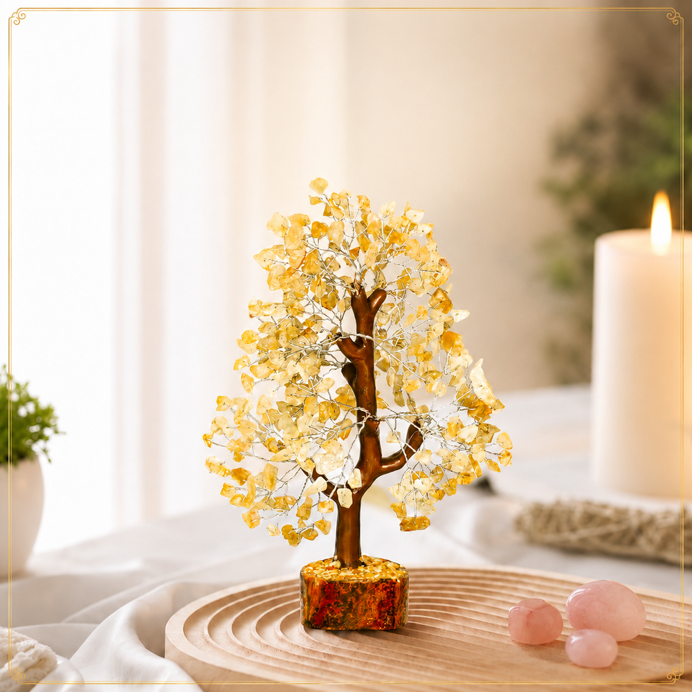 Citrine Crystal Tree With Silver Wire