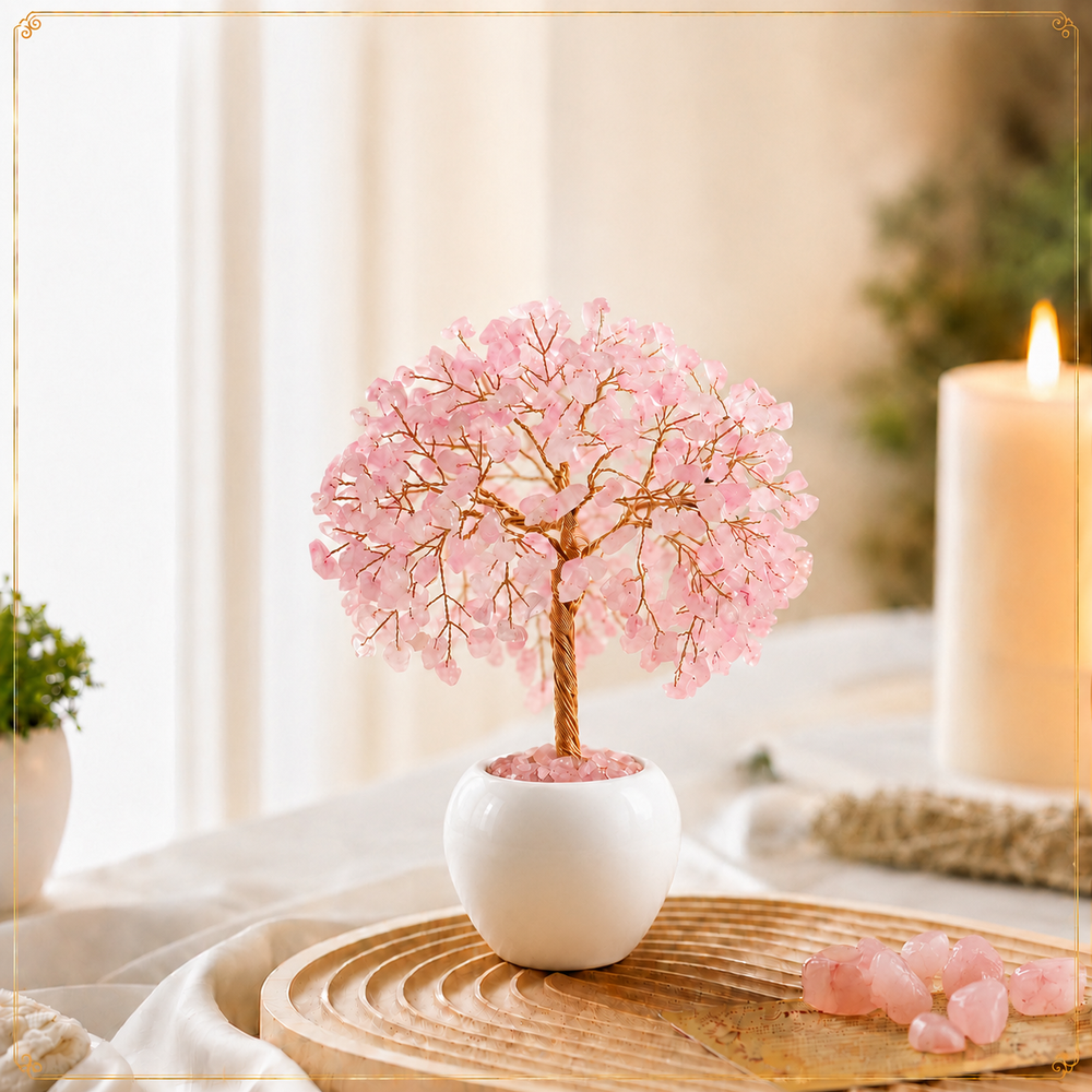 Rose Quartz Crysal Tree For your Good Luck