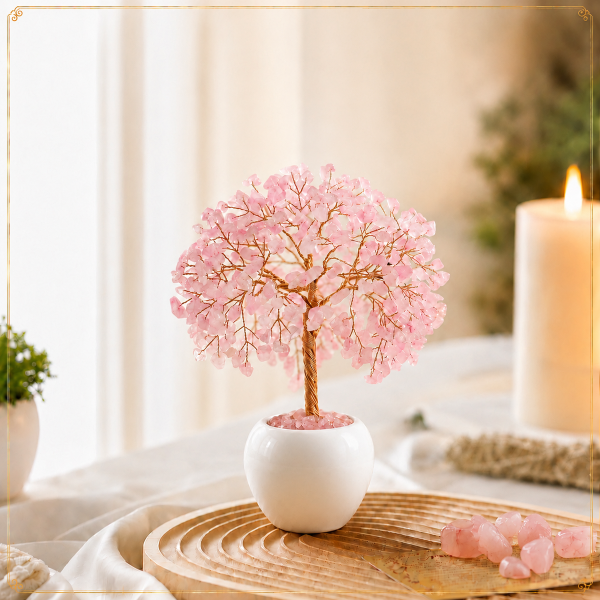 Rose Quartz Crysal Tree For your Good Luck