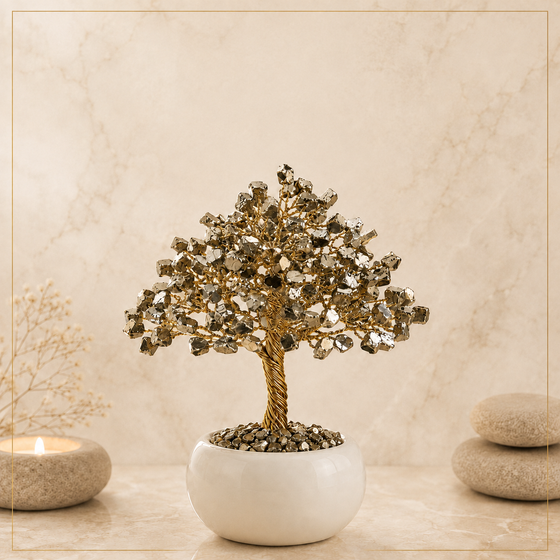 Pyrite Crystal Tree for Prosperity, Office and Home Décor