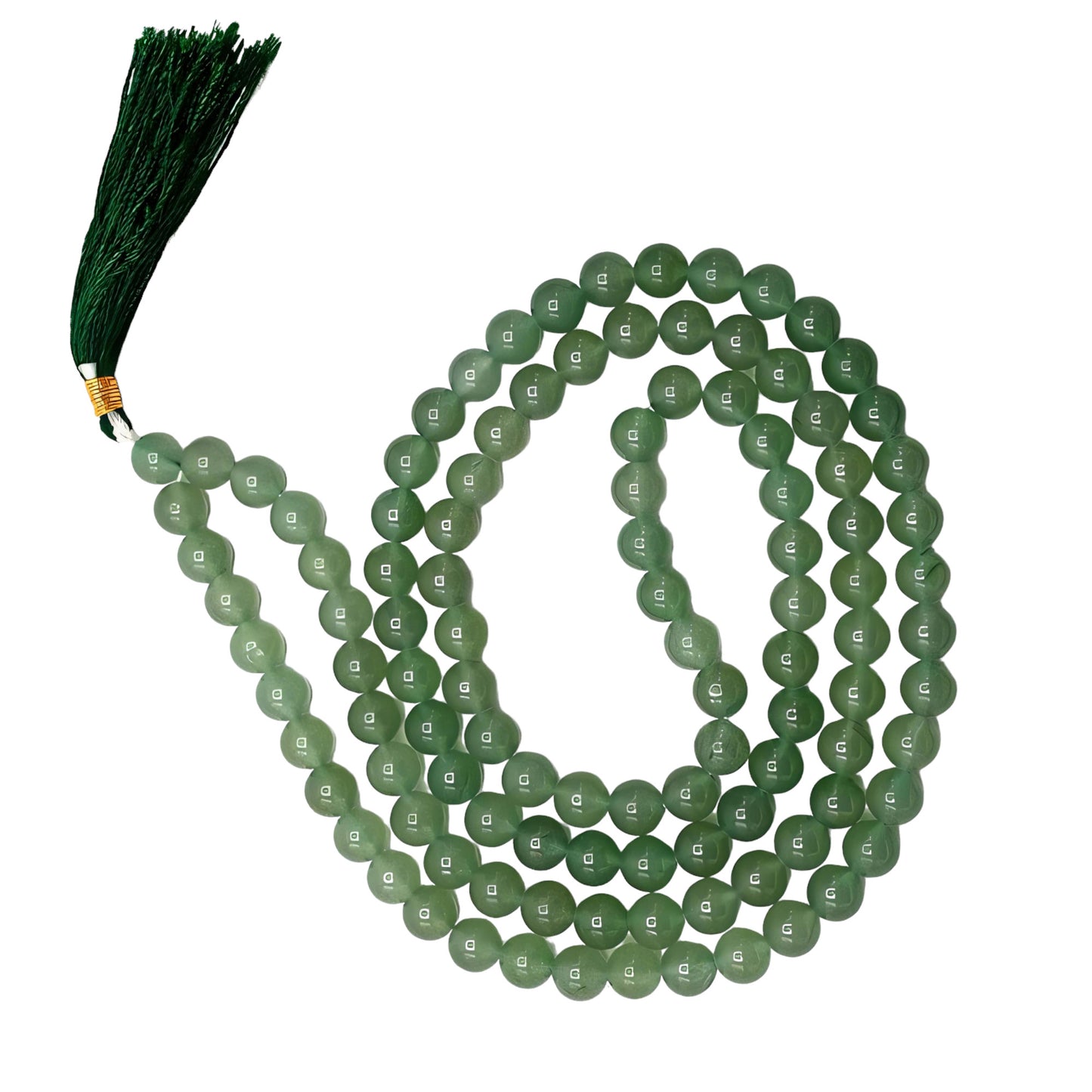 Natural Green Aventurine Gemstone 108 Bead Japa Mala Necklace