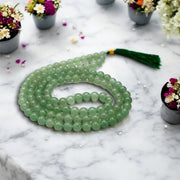 Natural Green Aventurine Gemstone 108 Bead Jap Mala Necklace