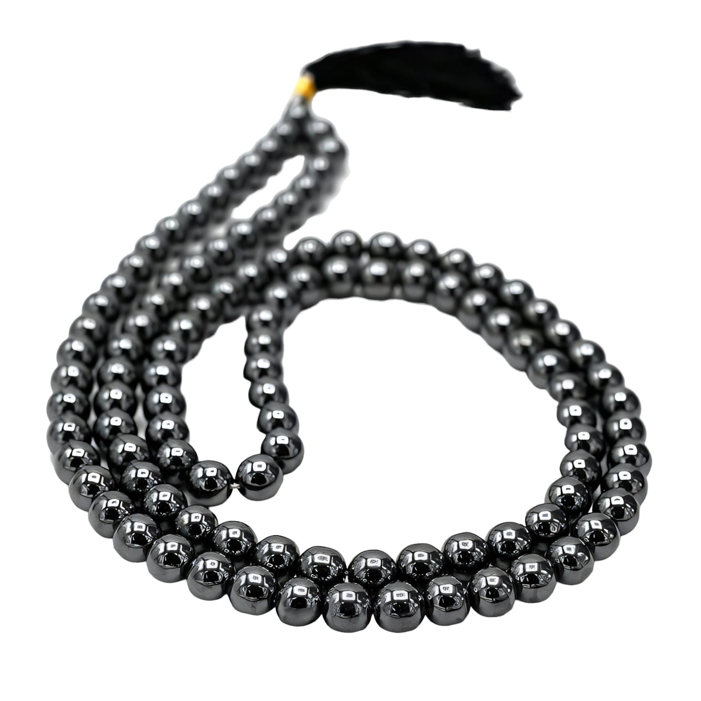 Hematite Gemstone 108 Bead Japa Mala Necklace for meditation and prayer