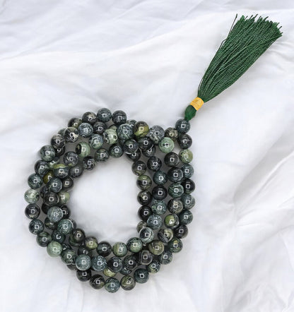 Kambaba Jasper Gemstone 108 Bead Japa Mala Necklace