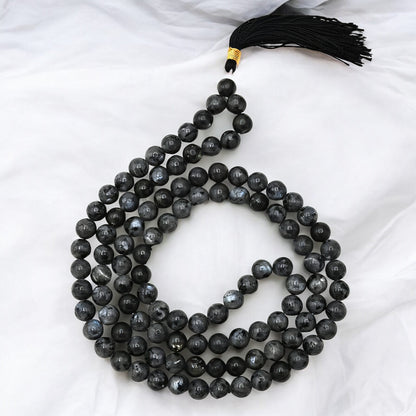 Natural Labradorite Gemstone 108 Bead Japa Mala Necklace