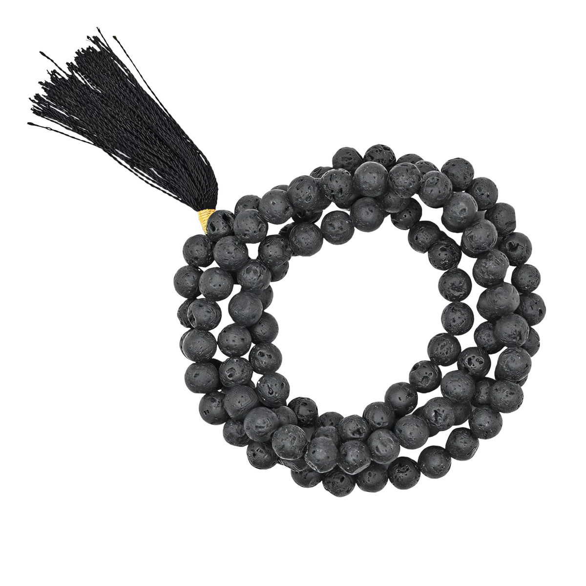 Natural Lava Stone Gemstone 108 Bead Japa Mala