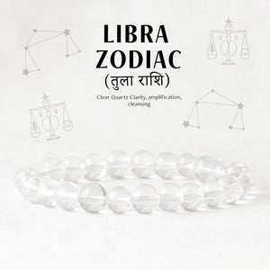 Clear Quartz Libra Zodiac Healing Crystal Bracelet