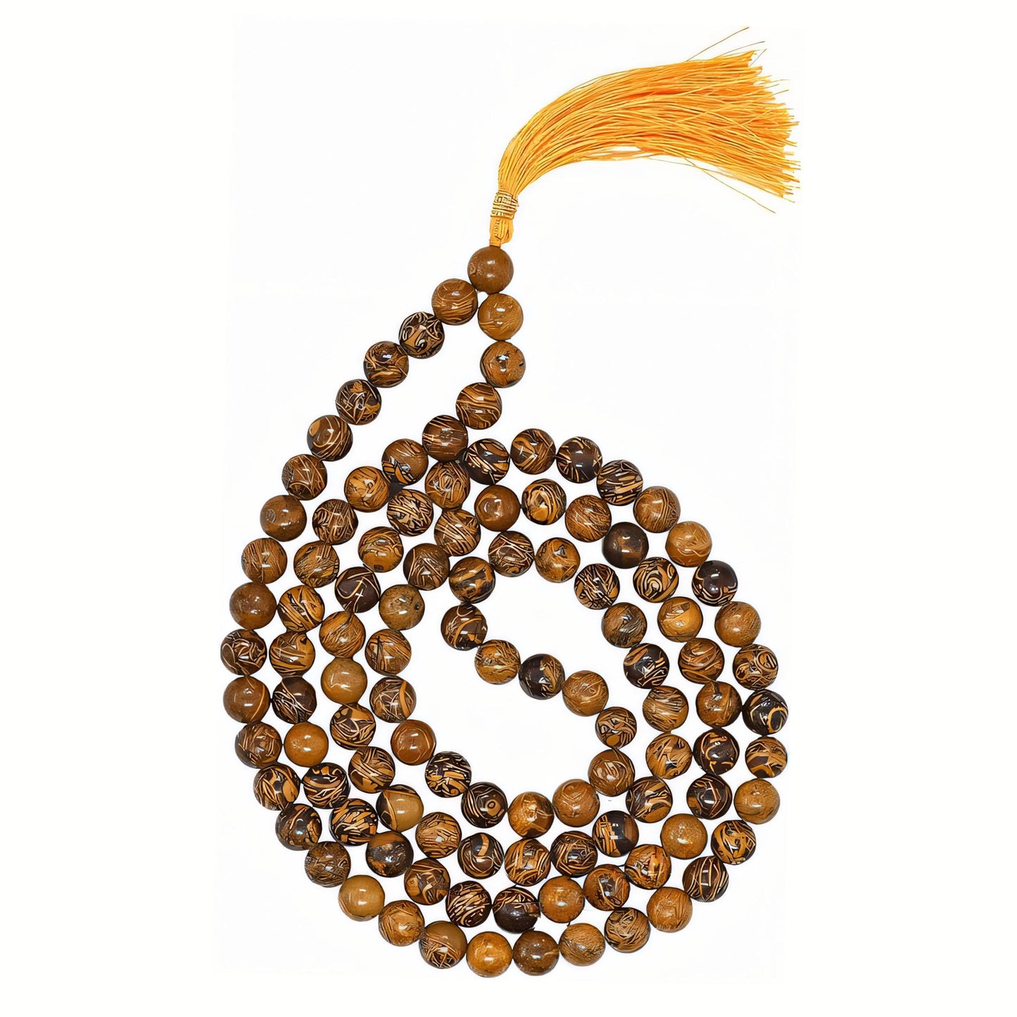 Natural Mariyam Jasper Gemstone 108 Bead Japa Mala Necklace